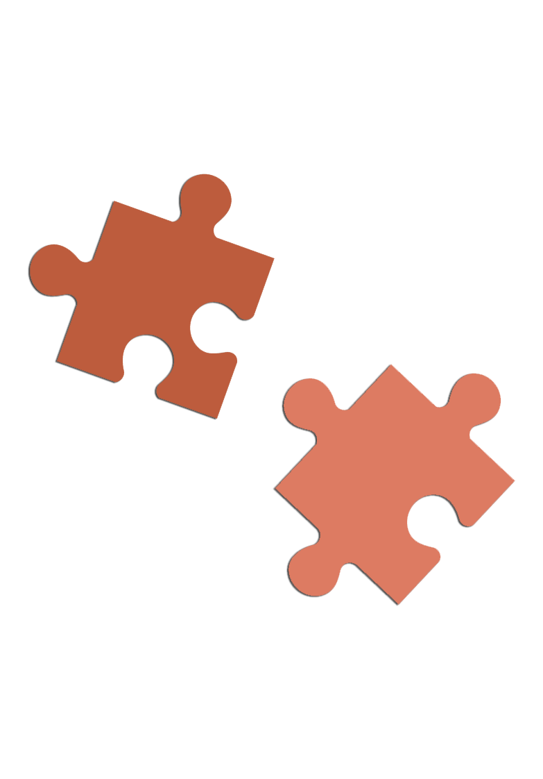 two orange puzzle pieces